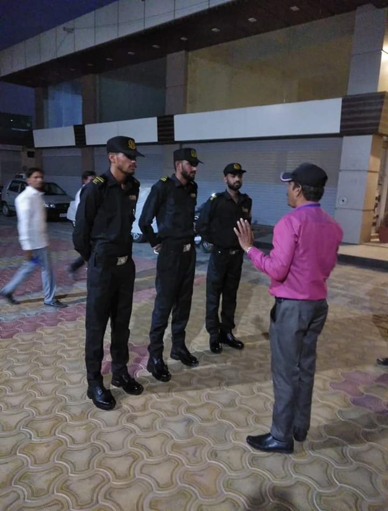 Security guard monitoring a venue